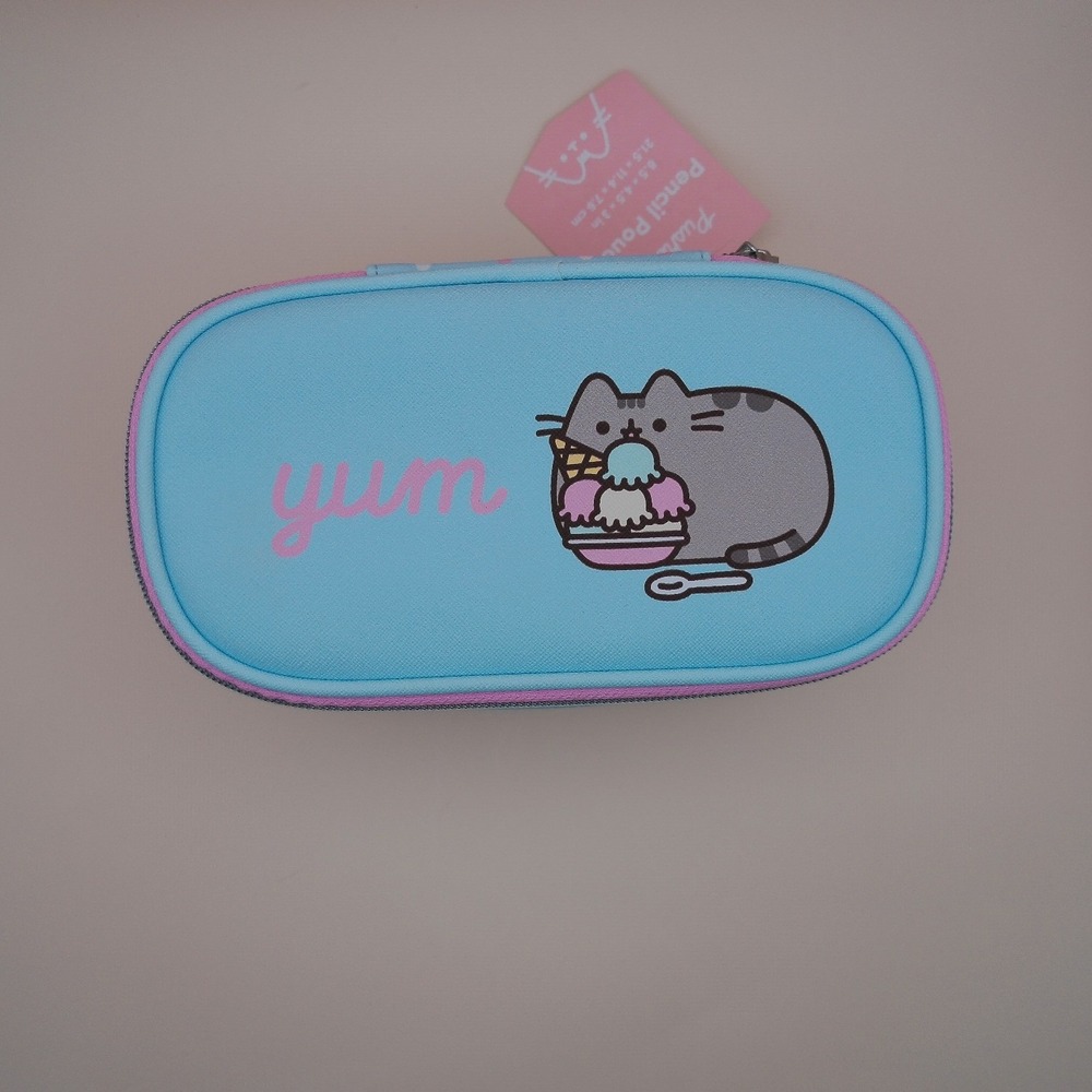 Pusheen Corp Blue Polka Dot Dessert Yum Cat Pencil Pouch Case PN088 Kawaii NWT